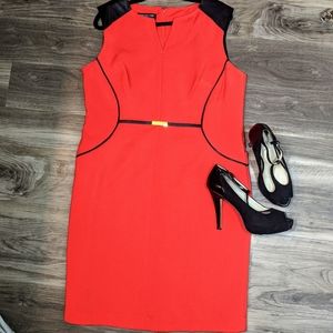 NWT Jones New York Dress Faux Leather Detail 16w